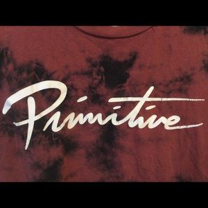 Mens tie dye red and black tee shirt